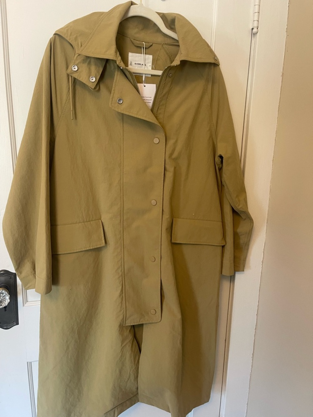 Everlane Olive Green Long Trench Coat